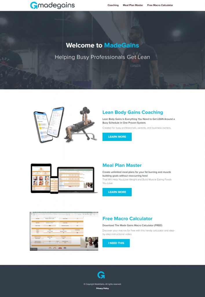 Lean Fitness Website Design