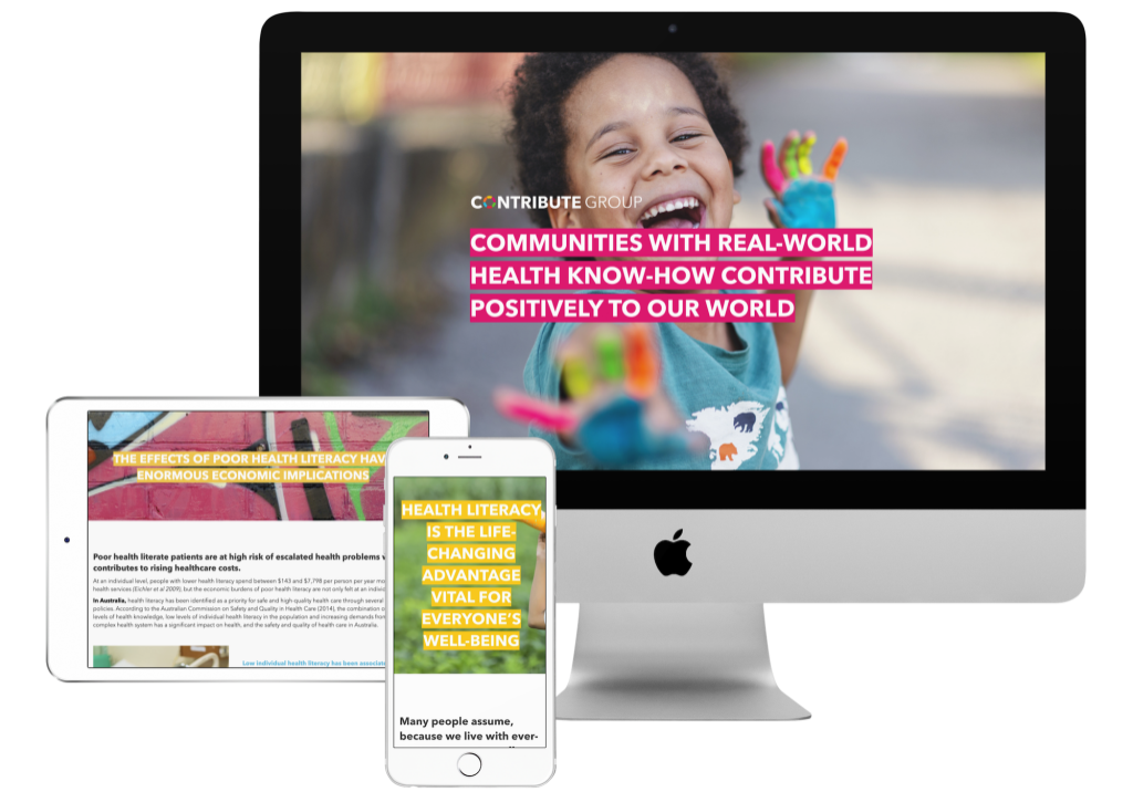 Contribute GRoup Health Platform website design mockup